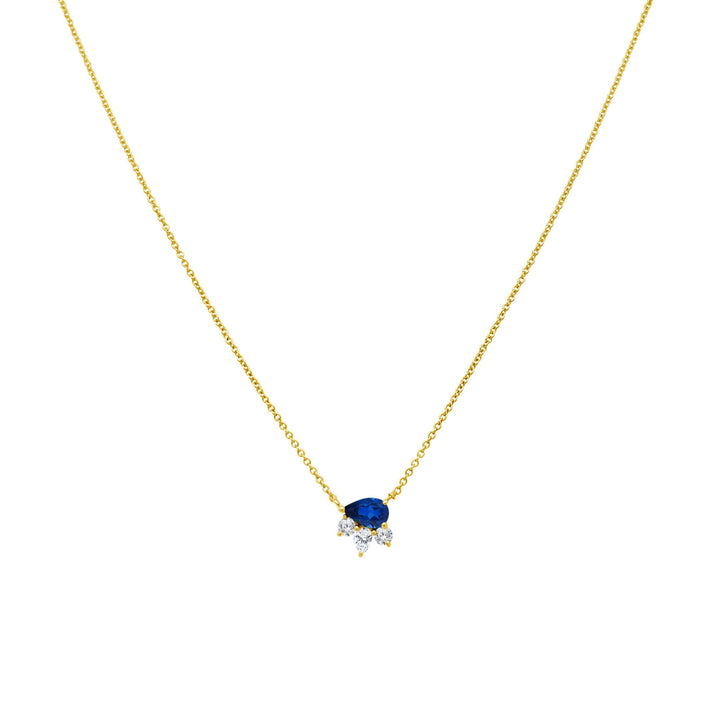 Blue Sapphire & Diamond Peacock Necklace - Lindsey Leigh Jewelry