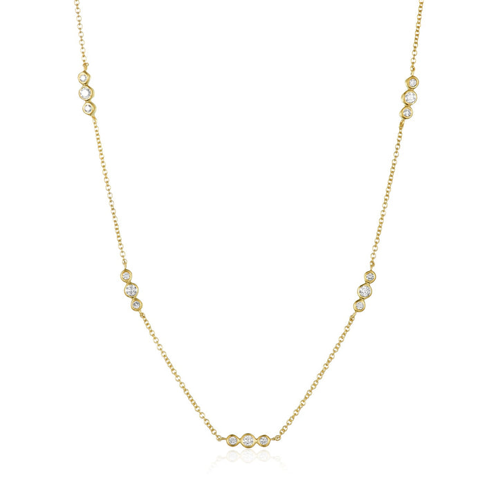 Bubble Diamond Station Necklace - Lindsey Leigh Jewelry