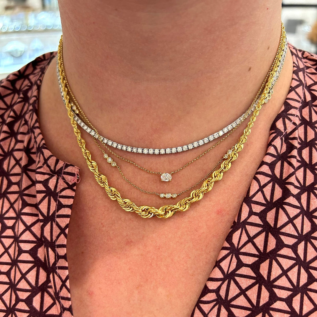 Bubble Diamond Station Necklace - Lindsey Leigh Jewelry