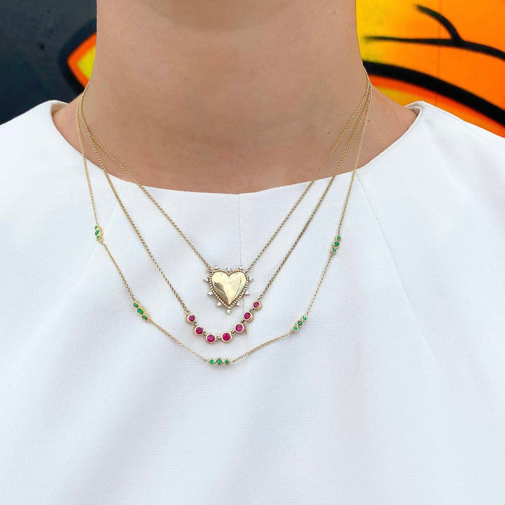 Bubble Gemstone Station Necklace - Lindsey Leigh Jewelry