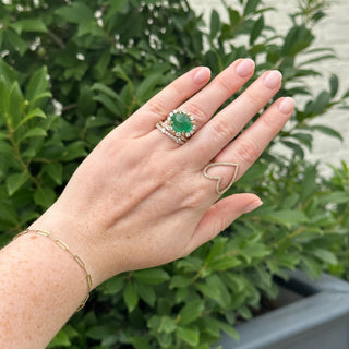Cabochon Gemstone & Diamond Halo Ring  Lindsey Leigh Jewelry.
