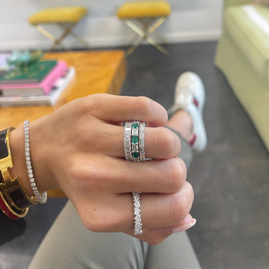 Chasing Emerald Cut Band - Lindsey Leigh Jewelry