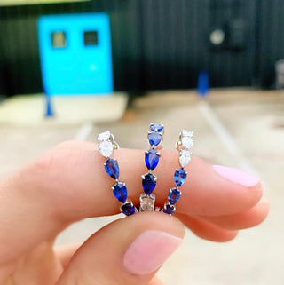 LLJ Signature Chasing Sapphire & Diamond Pear Band  Lindsey Leigh Jewelry.
