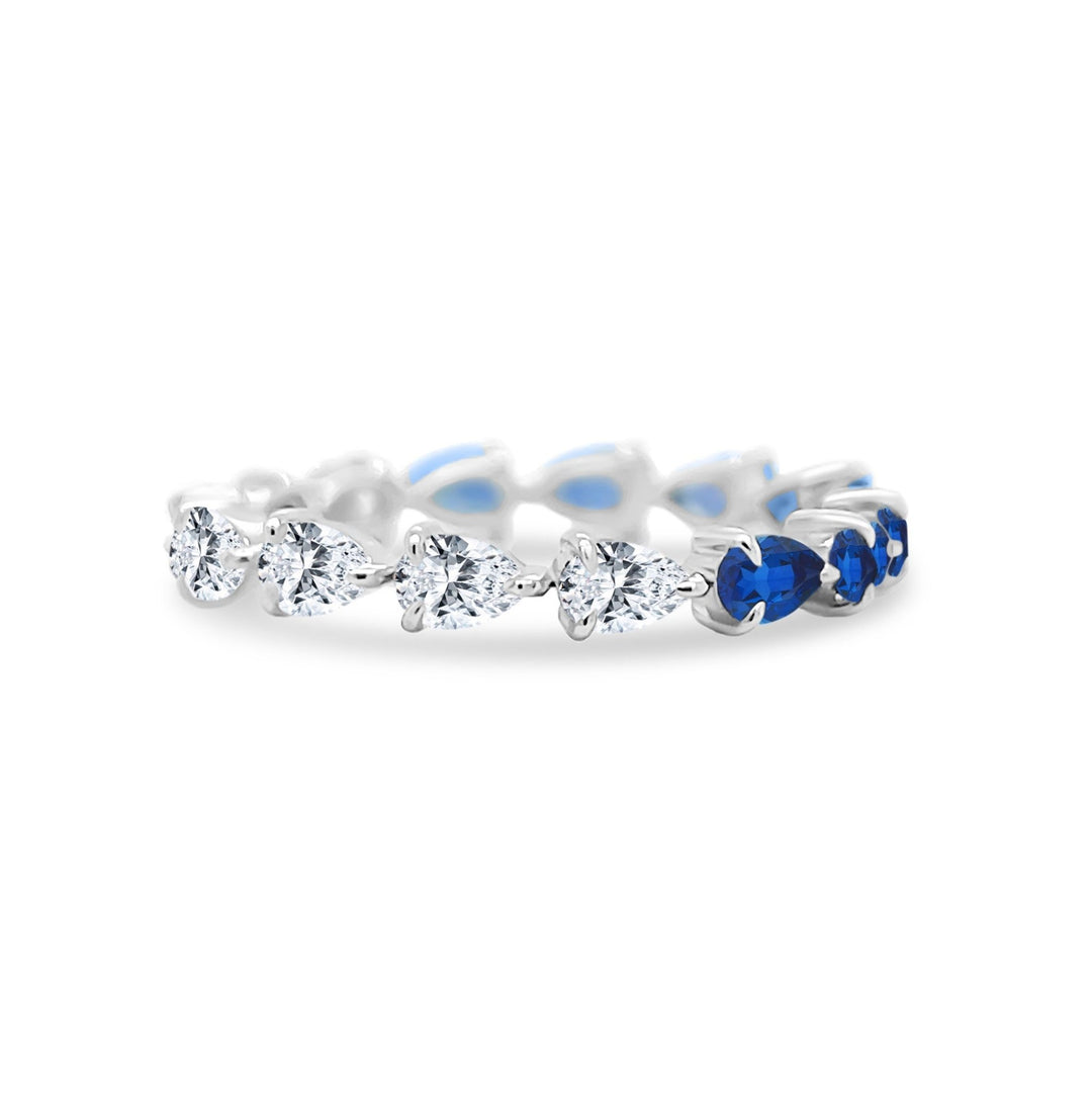 Chasing Sapphire & Diamond Pear Band - Lindsey Leigh Jewelry