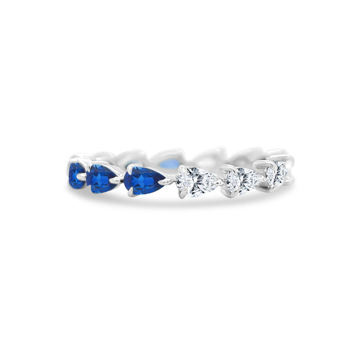 Chasing Sapphire & Diamond Pear Band - Lindsey Leigh Jewelry