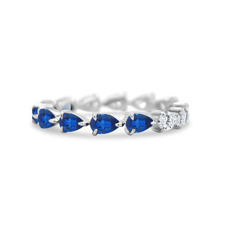 LLJ Signature Chasing Sapphire & Diamond Pear Band  Lindsey Leigh Jewelry.
