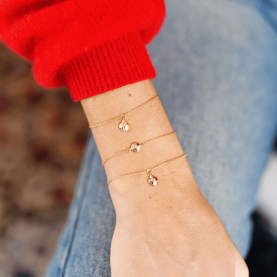 Crawling Baby Ladybug Bracelet - Lindsey Leigh Jewelry