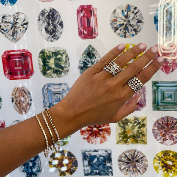 Cube Gold Chain Diamond Bracelet - Lindsey Leigh Jewelry