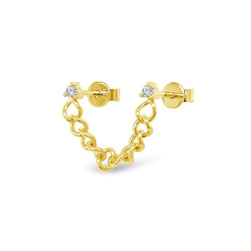 Curb Chain Diamond Stud - Lindsey Leigh Jewelry