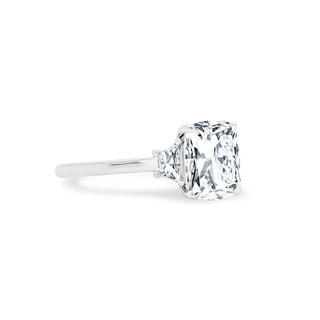Cushion Cut with Trapezoid Cut Side Stones  Lindsey Leigh Jewelry.
