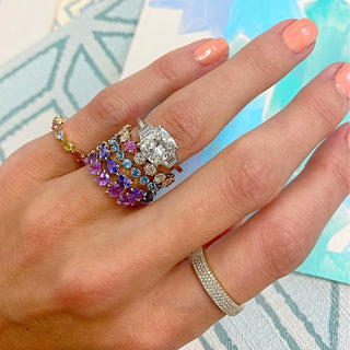 Cushion Cut with Trapezoid Cut Side Stones  Lindsey Leigh Jewelry.
