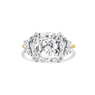 Cushion Cut with Half Moon Cut Side Stones  Lindsey Leigh Jewelry.
