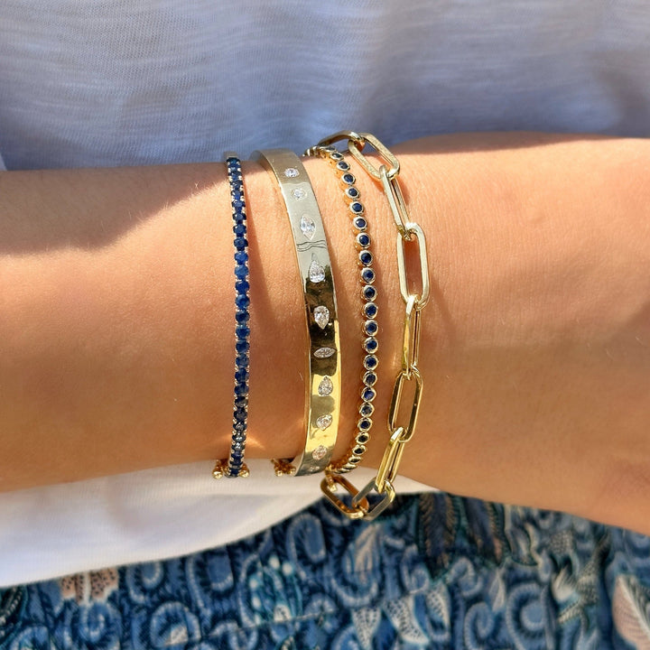 Dainty Bezel Set Gemstone Tennis Bracelet - Lindsey Leigh Jewelry