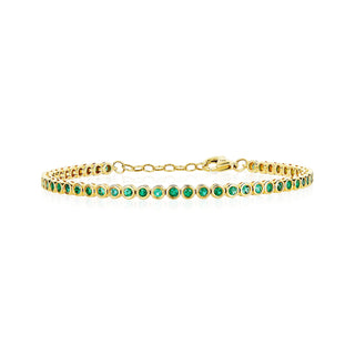 Dainty Bezel Set Gemstone Tennis Bracelet  Lindsey Leigh Jewelry.
