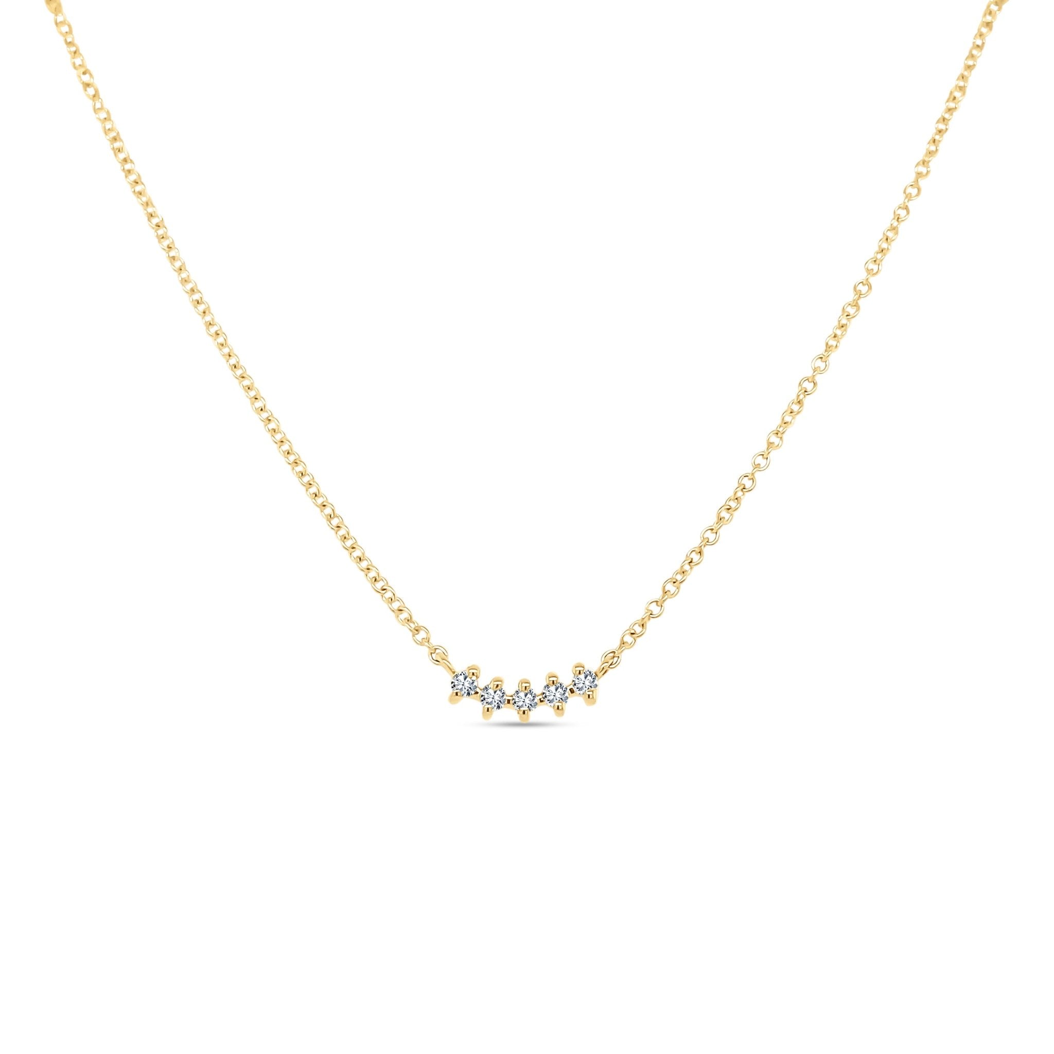 Dainty Diamond Curve Necklace – Lindsey Leigh Jewelry