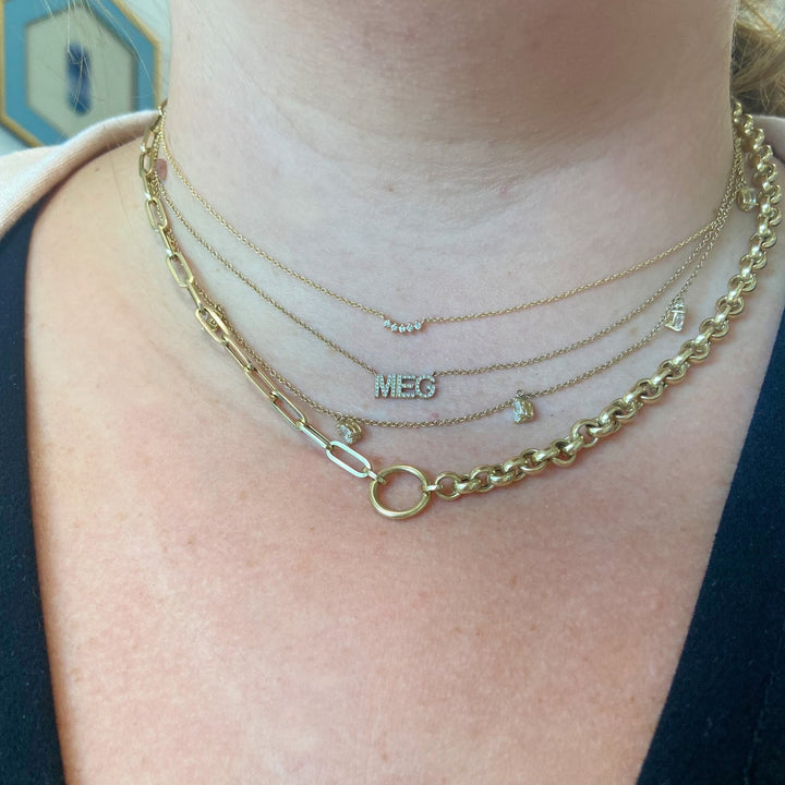 Dainty Diamond Curve Necklace - Lindsey Leigh Jewelry