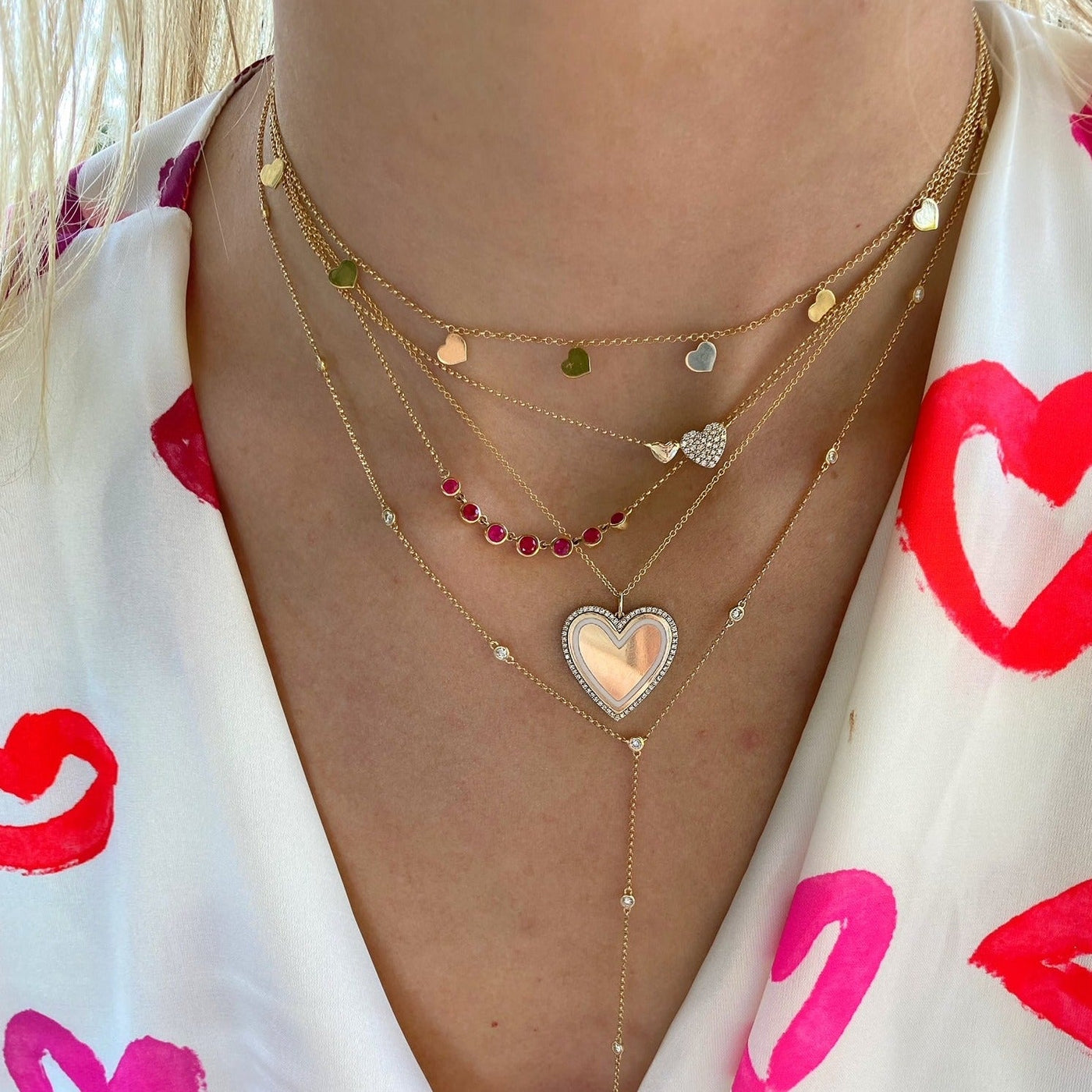 Dangle Heart Necklace - Lindsey Leigh Jewelry