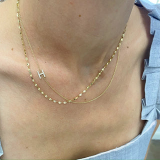 Diamond Asymmetrical Initial Necklace  Lindsey Leigh Jewelry.
