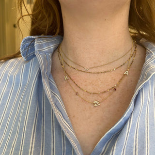 Diamond Asymmetrical Initial Necklace  Lindsey Leigh Jewelry.
