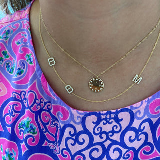 Diamond Asymmetrical Initial Necklace  Lindsey Leigh Jewelry.
