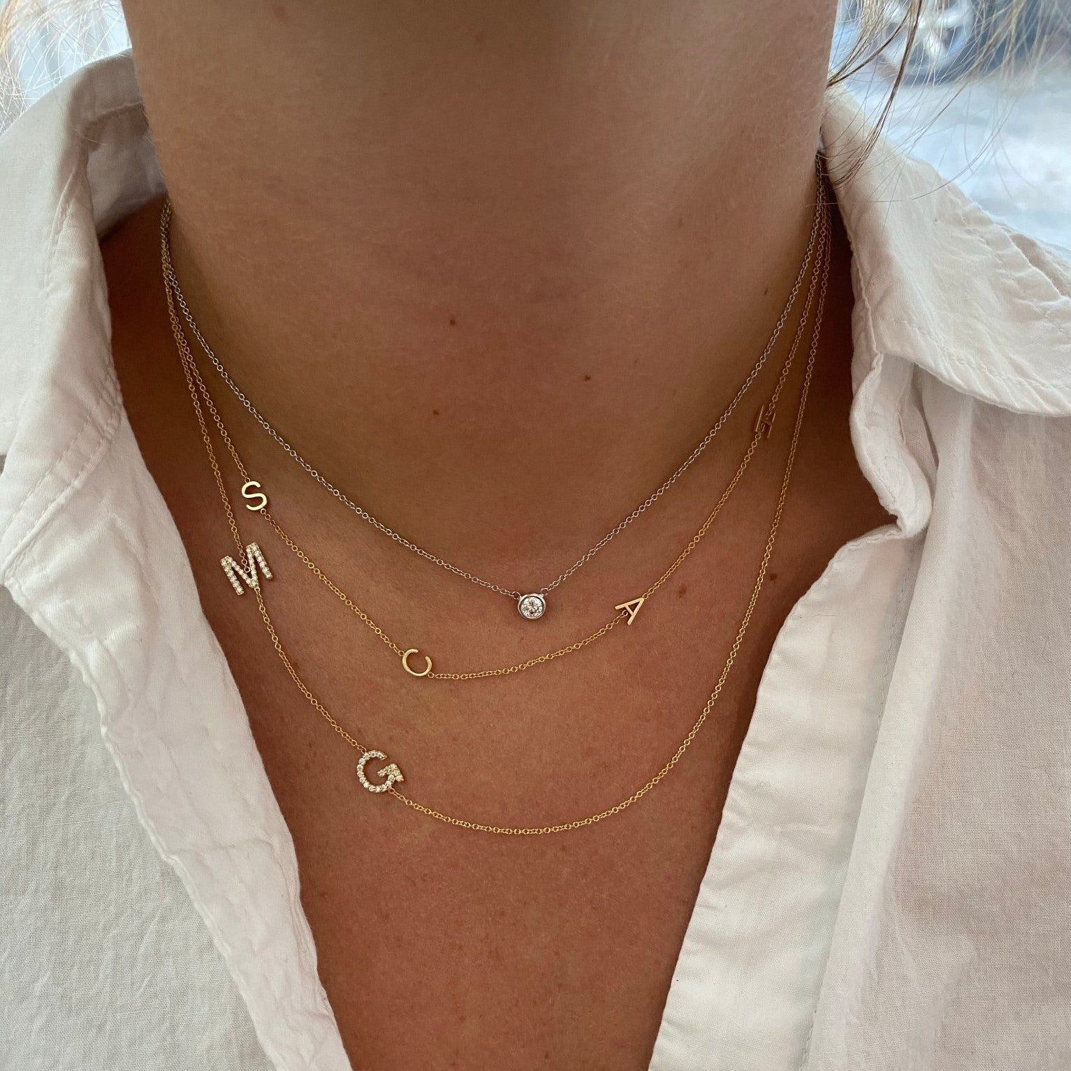 Dainty Gold Initial Necklace | Sincerely Silver
