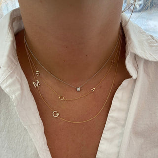 Diamond Asymmetrical Initial Necklace  Lindsey Leigh Jewelry.

