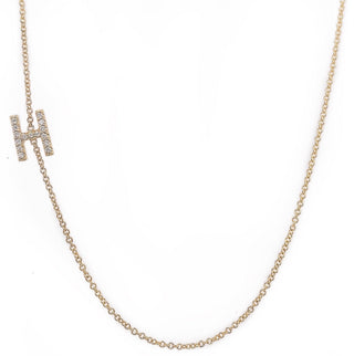 Diamond Asymmetrical Initial Necklace  Lindsey Leigh Jewelry.
