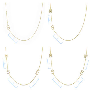 Diamond Asymmetrical Initial Necklace  Lindsey Leigh Jewelry.
