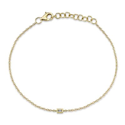 Diamond baguette bracelet yellow gold clearance