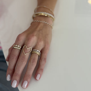 Diamond Baguette Halfway Band  Lindsey Leigh Jewelry.

