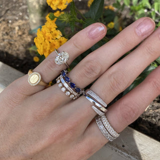 Diamond Baguette Halfway Band  Lindsey Leigh Jewelry.
