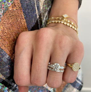 Diamond Baguette Halfway Band  Lindsey Leigh Jewelry.
