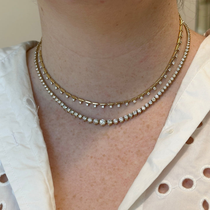 Diamond Bar Dangle Necklace - Lindsey Leigh Jewelry