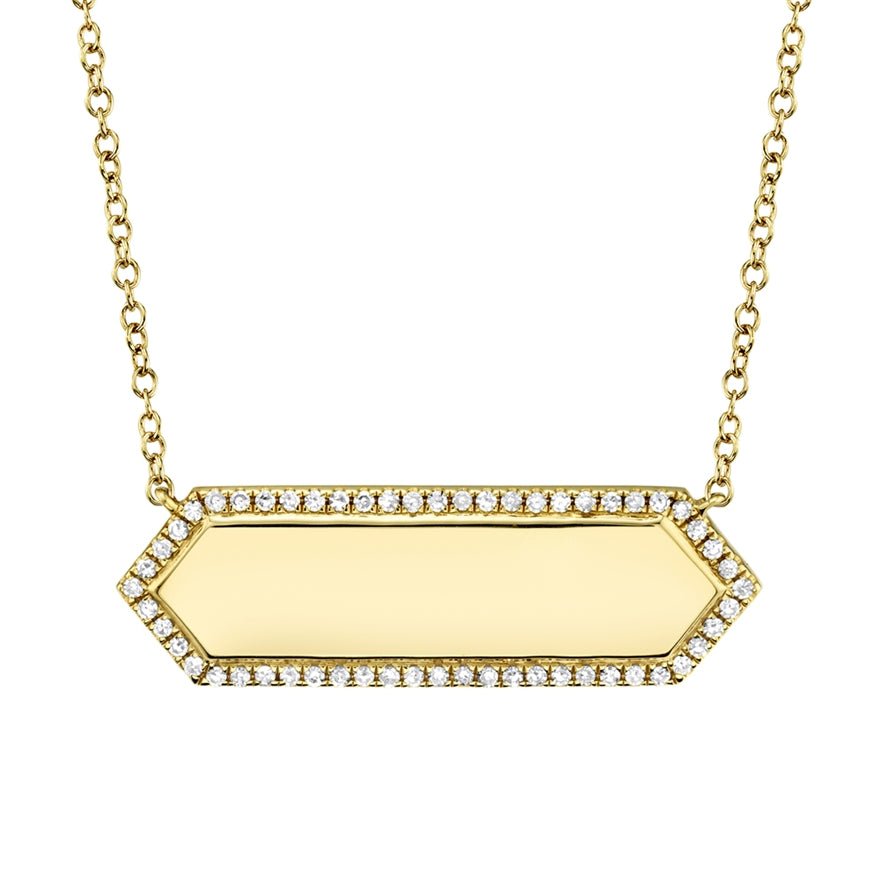 Diamond Bar ID Necklace - Lindsey Leigh Jewelry