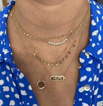 Diamond Bar ID Necklace - Lindsey Leigh Jewelry