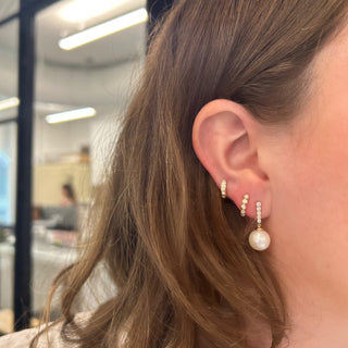 Diamond Bar & Pearl Dangle Earrings  Lindsey Leigh Jewelry.
