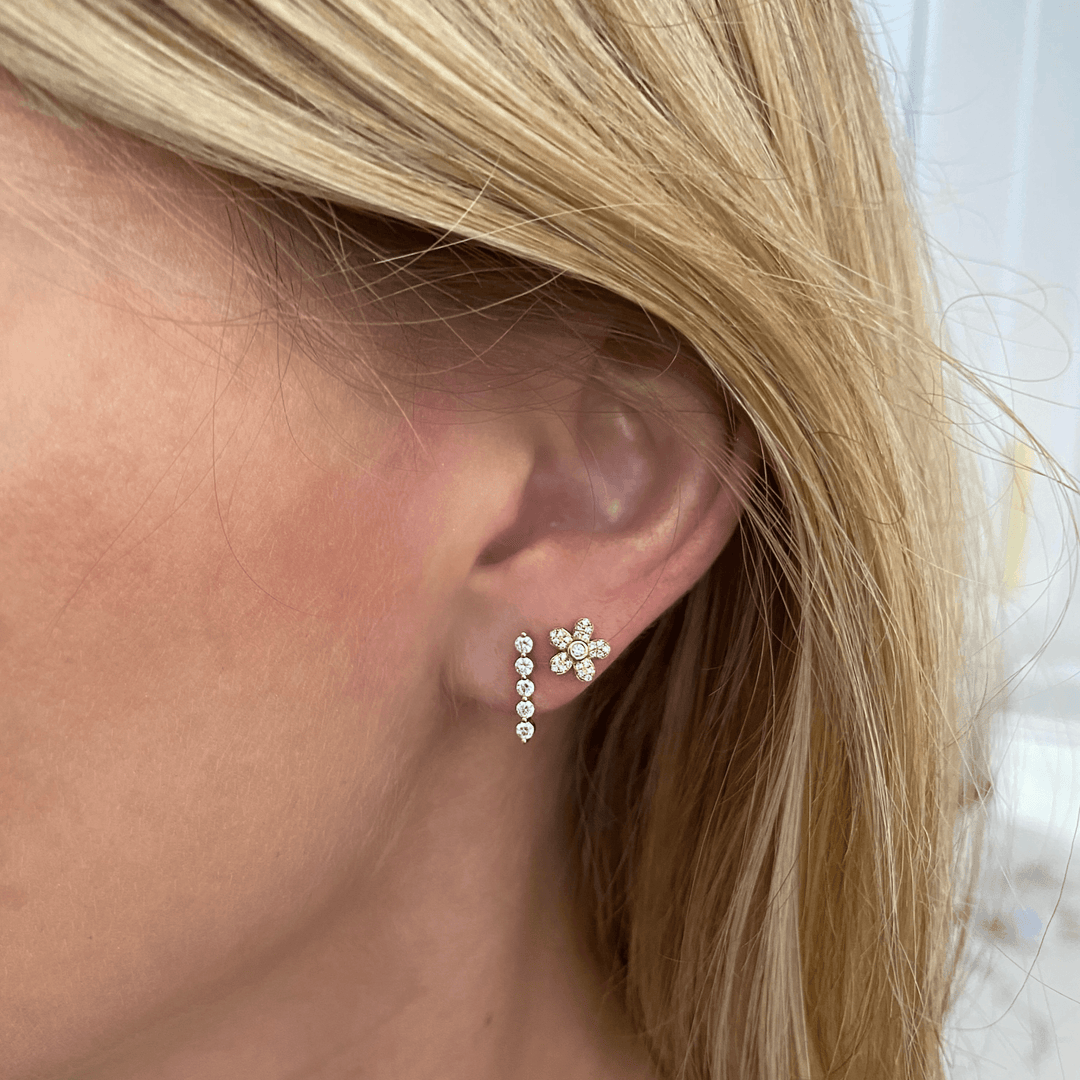 Diamond Bar Studs - Lindsey Leigh Jewelry