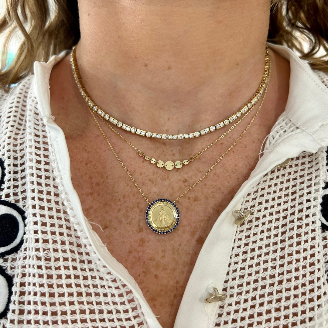 Diamond Bezel Art Deco Tennis Necklace - Lindsey Leigh Jewelry