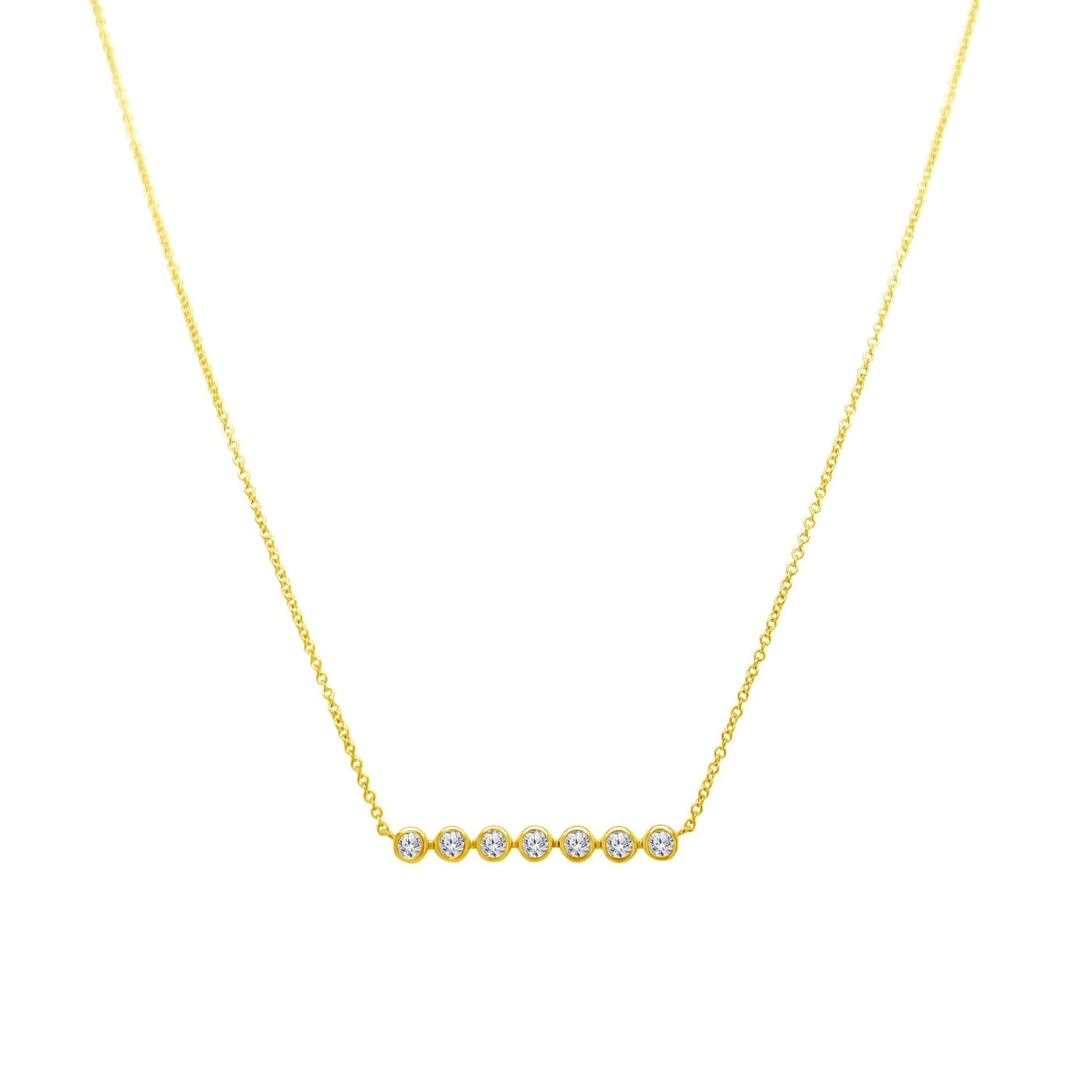 Diamond Bezel Bar Necklace - Lindsey Leigh Jewelry