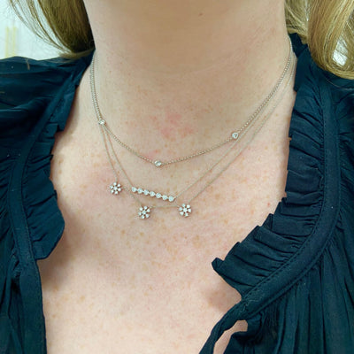 Diamond Bezel Bar Necklace - Lindsey Leigh Jewelry