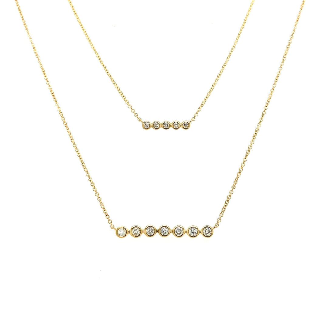 Diamond Bezel Bar Necklace - Lindsey Leigh Jewelry