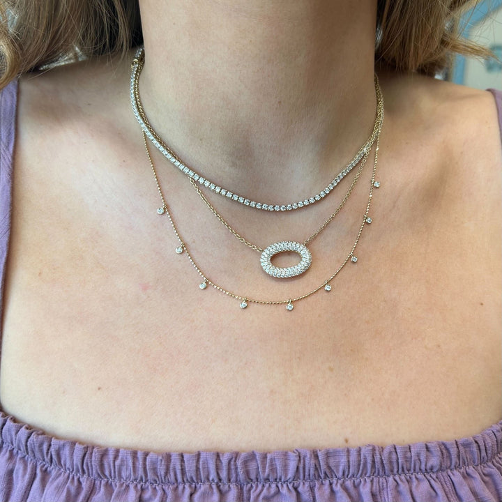 Diamond Bezel Bead Necklace - Lindsey Leigh Jewelry