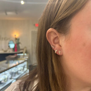 Diamond Bezel Cross Studs  Lindsey Leigh Jewelry.
