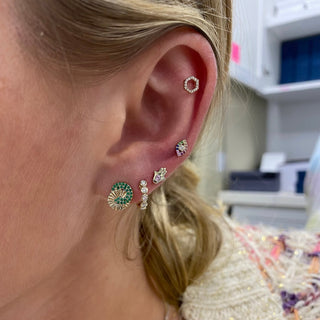 Diamond Bezel Huggies  Lindsey Leigh Jewelry.
