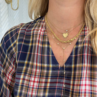 Diamond Bezel Lariat  Lindsey Leigh Jewelry.
