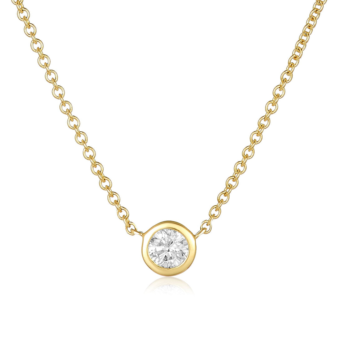 Gold diamond bezel necklace Clearance