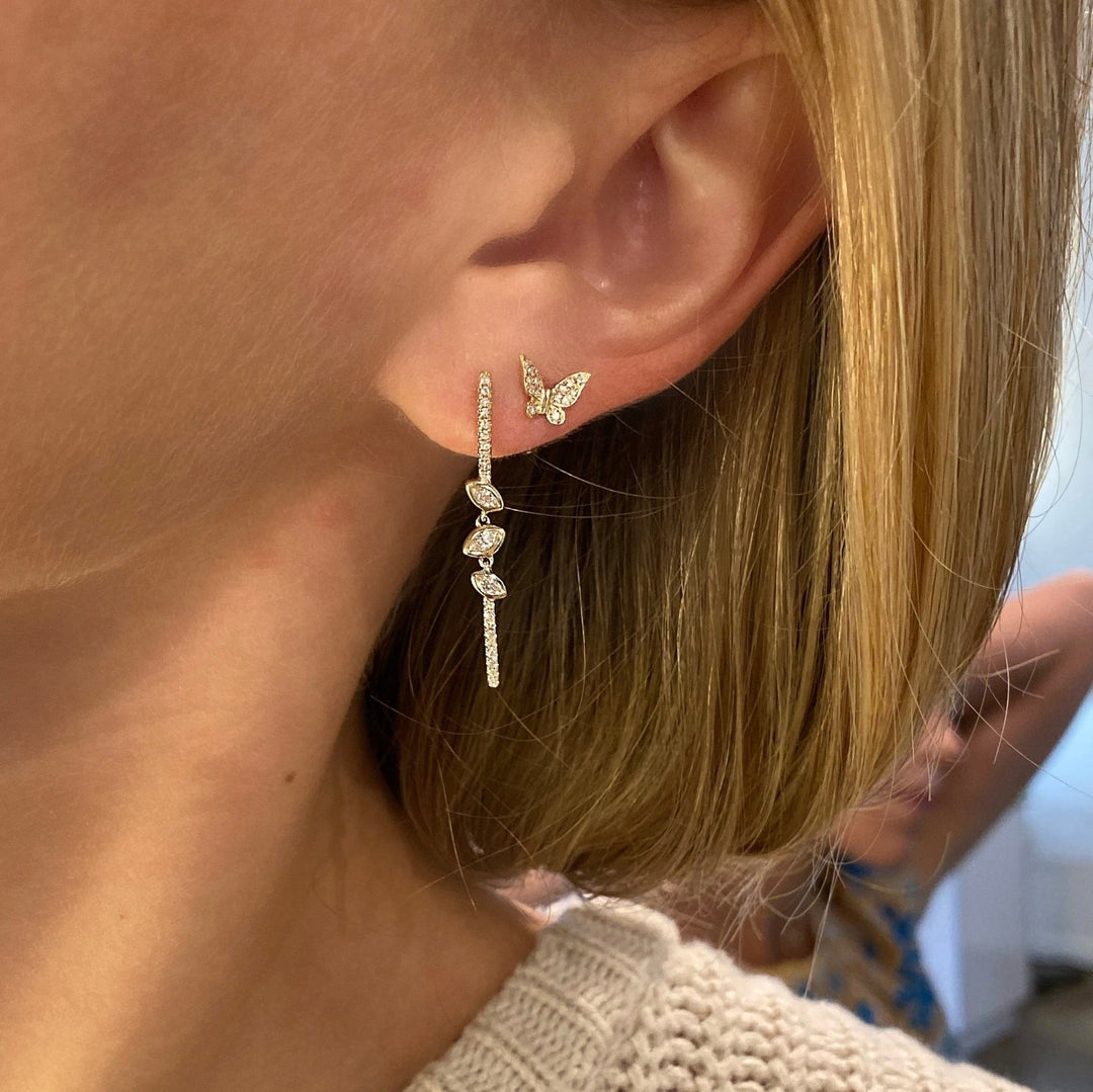 Diamond Butterfly Earrings - Lindsey Leigh Jewelry
