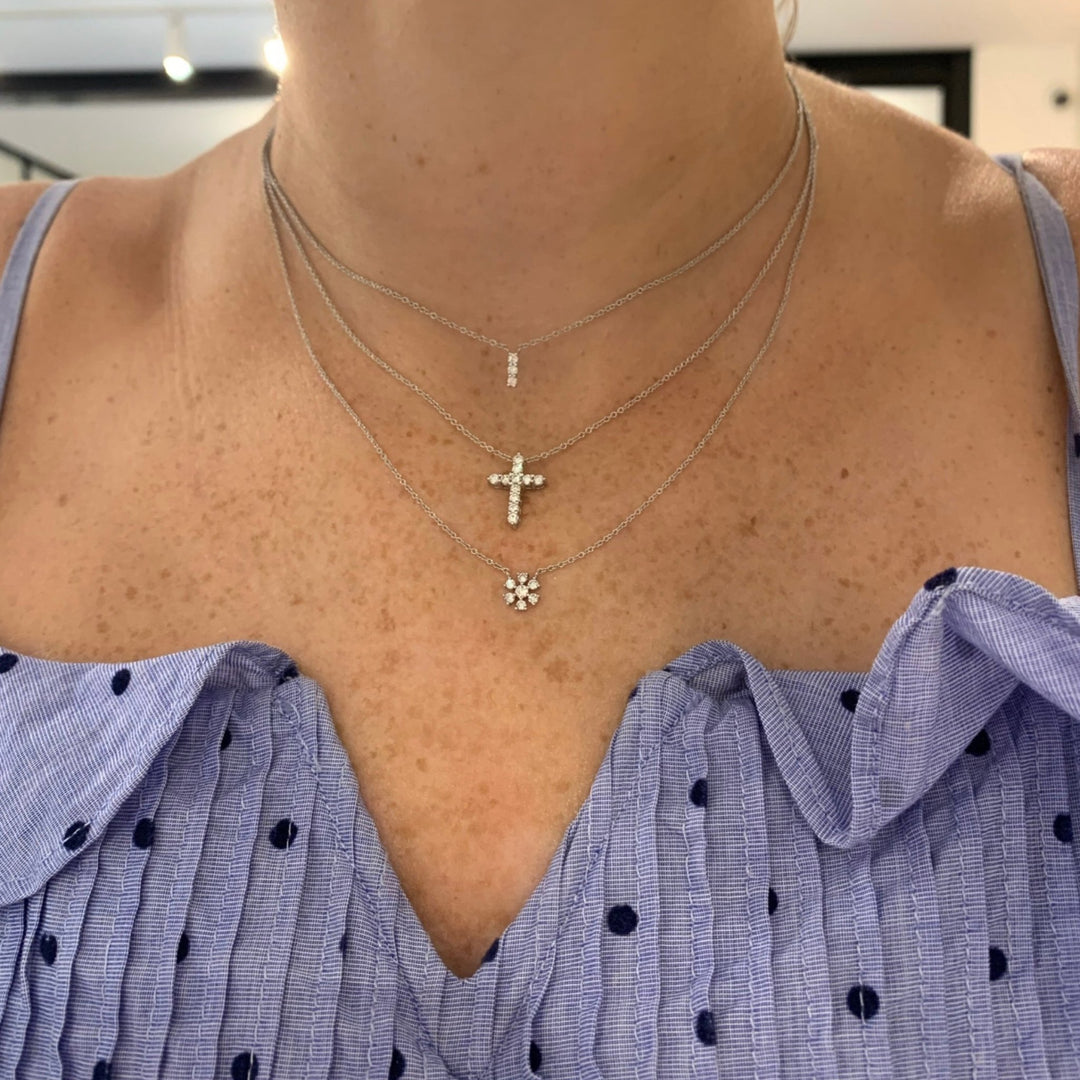 Diamond Cross Necklace - Lindsey Leigh Jewelry