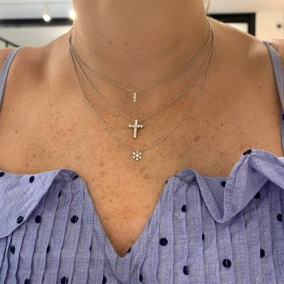 Diamond Cross Necklace - Lindsey Leigh Jewelry