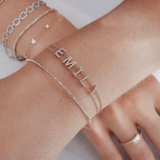 Diamond Personalized Name Bracelet  Lindsey Leigh Jewelry.
